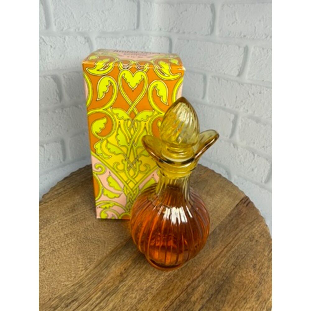 VTG Amber Glass Ribbed Avon Cruet Charisma Foaming Bath Oil 6 fl oz - Picture 4 of 12